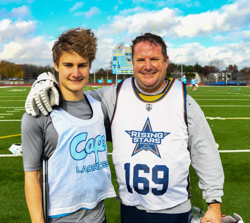 Mason and Jeff Trench are son-and-father lacrosse goalies.